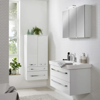 Lanzet Spiegelschrank 90 x 14,5 x 68 cm mit Leuchte L2 und 3 Türen