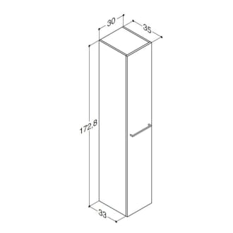 Architekt 200 Hochschrank mit 1 Tür MBF90391 - MEGABAD