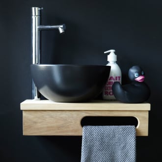 Wood Konsole "Gäste-WC" mit Handwaschbecken, 40 cm 56014-2-5-HN - MEGABAD