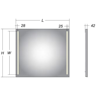 Kios TW50100 Tower Badezimmerkomposition l 50 cm mit bodenplatte mit 1  schublade, integrierter platte in teknobrill und rundem spiegel mit led