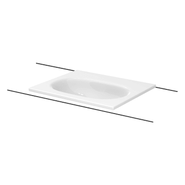 BetteComodo Einbau-Waschtisch 60 x 49,5 cm ohne Hahnloch, mit BetteGlasur® Plus