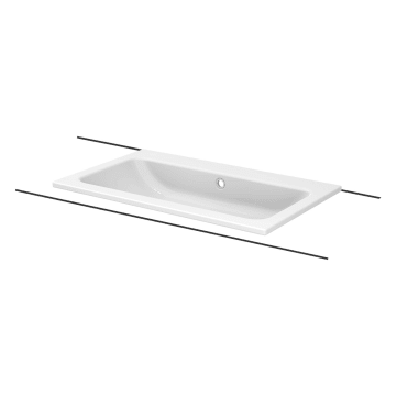 BetteOne Einbau-Waschtisch 80 x 49,5 cm ohne Hahnloch, mit BetteGlasur® Plus