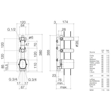 Dornbracht Grundkorper Xtool Thermostatmodul Mit 2 V 3552697090