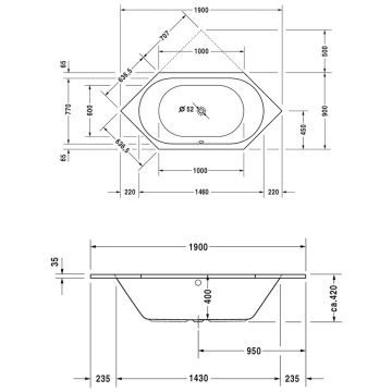 Duravit D Code Sechseck Badewanne 700138000000000 Megabad