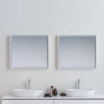 Duravit L-Cube Spiegel mit Beleuchtung 80 x 70 cm, mit Spiegelheizung