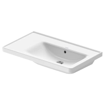 Duravit D-Neo furniture washbasin 80 cm asymmetrical, without tap hole, with overflow, shelf left