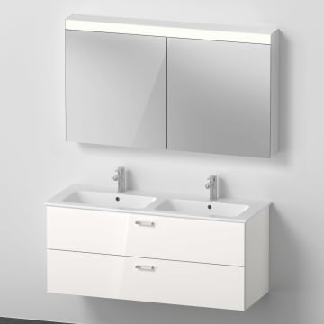 Duravit XBase MöbelSet 130 cm, mit Spiegelschrank, mit Doppelwaschtisch