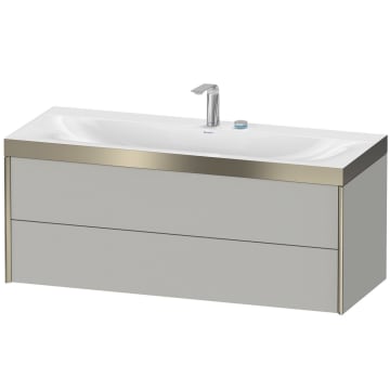 Duravit XViu furniture washbasin 120 x 48 cm c-bonded with 2 tap holes, wall hung with 2 drawers