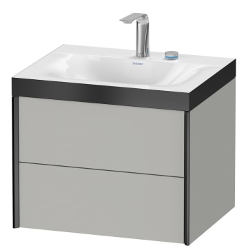 Duravit XViu furniture washbasin 60 x 48 cm c-bonded with 2 tap holes, wall hung with 2 drawers