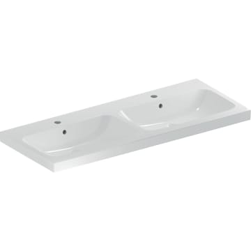 Geberit iCon Light double washbasin 120 cm with 2 tap holes and overflow