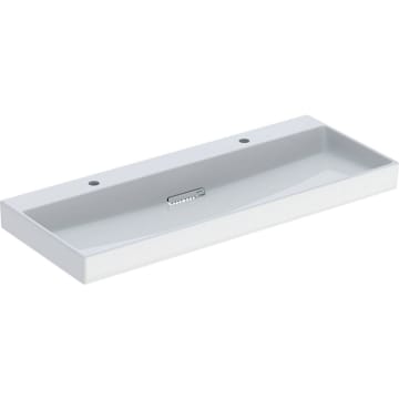 Geberit ONE washbasin 120 cm, horizontal outlet, 2 tap holes, without overflow