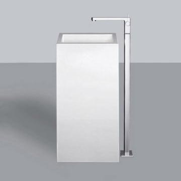 Alape Säulen-Waschtisch WT.RX450QS - freistehend, quadratisch 45,5 x 45,5 cm