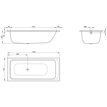 Bette Select Badewanne 170 X 75 X 42 Cm 3412 000 Megabad
