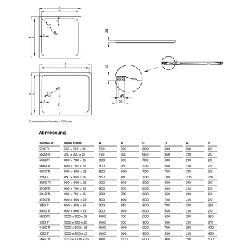 Bette Ultra Duschwanne Superflach 140 X 100 X 3 5 Cm Mit Minimum Wannentrager Megabad