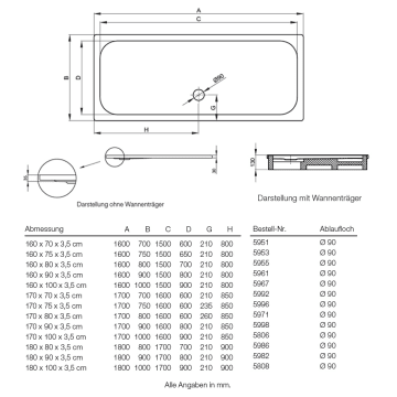 Bette Ultra Duschwanne Superflach 160 X 90 X 3 5 Cm Mit Antirutsch