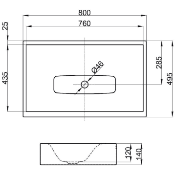 Bette Lux Wand Waschtisch Mit Falzrand 80 X 49 5 Cm A167 000 Megabad