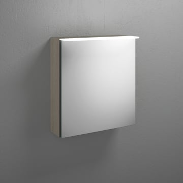 burgbad Badu Spiegelschrank mit LED-Aufsatzleuchte 60 cm, 1 Spiegeltür, Version links