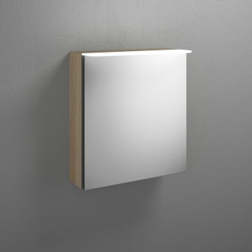 burgbad Badu Spiegelschrank mit LED-Aufsatzleuchte 60 cm, 1 Spiegeltür, Version rechts