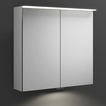 burgbad Junit Spiegelschrank mit LED-Aufsatzleuchte und LED-Waschtischbeleuchtung 70 cm