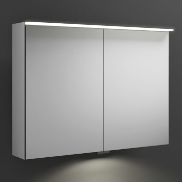 burgbad Junit Spiegelschrank mit LED-Aufsatzleuchte und LED-Waschtischbeleuchtung 90 cm