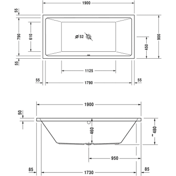 Duravit Vero Air Rechteck Badewanne 190 x 90 cm ...