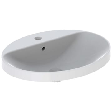 Geberit VariForm built-in washbasin 60 x 45 cm, oval, with tap hole bench