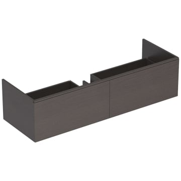 Geberit Xeno² vanity unit for washbasin made of solid surface with two tap holes, with two drawers, 140 cm