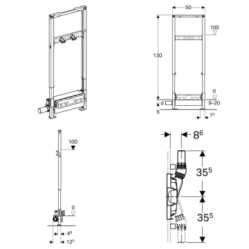 Geberit Duofix Element Fur Dusche 130 Cm 111 587 00 1 Megabad