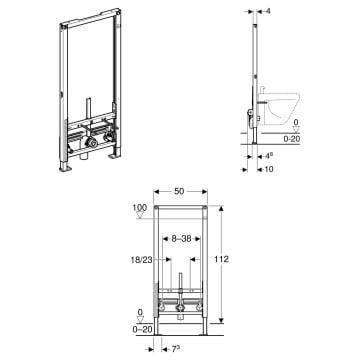 Geberit Duofix Montageelement Wandbidet Bh 112 Cm 111 510 00 1