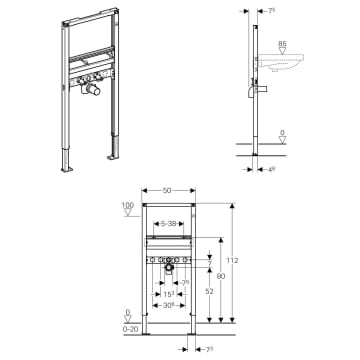 Geberit Duofix Montageelement Fur Waschtisch Bauhohe 112 Cm Megabad