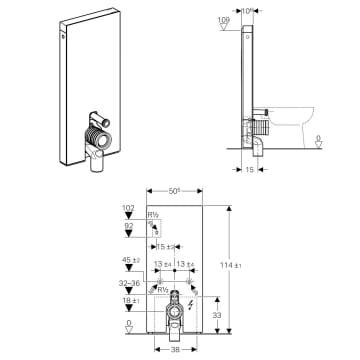Geberit Monolith Plus Sanitarmodul Fur Stand Wc 114 Cm Mit P