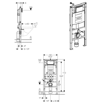 Geberit Duofix 111 300 00 5 Hohe 112 Cm Mit Sigma Up Spulkasten