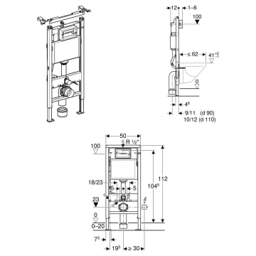 Geberit Duofix Basic Element Fur Wand Wc Delta Up Spulkasten