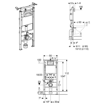 Geberit Duofix Basic Element Fur Wand Wc Delta Up Spulkasten