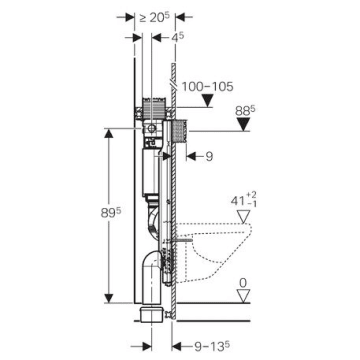 Geberit Gis Element Wand Wc 100 Cm Mit Omega Up Spulkasten 12 Cm