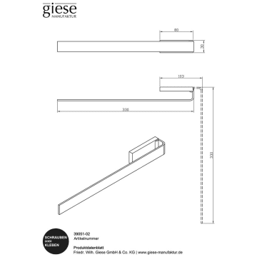 Giese Gifix Tono Handtuchhalter Schwenkbar Version Links