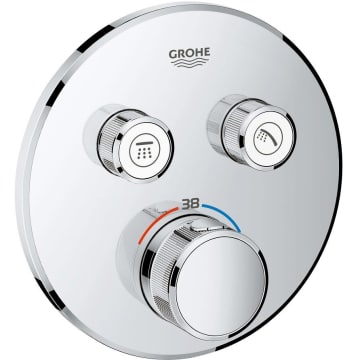GROHE Grohtherm SmartControl Thermostat Fertigmontageset mit 2 Absperrventilen, runde Ausführung