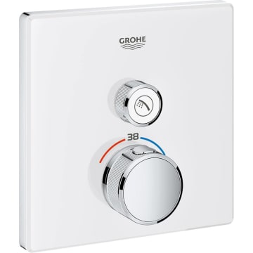 GROHE Grohtherm SmartControl Thermostat Fertigmontageset mit einem Absperrventil, eckige Ausführung
