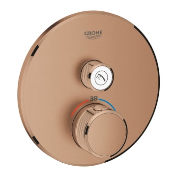 GROHE Grohtherm SmartControl Thermostat Fertigmontageset mit einem Absperrventil, runde Ausführung