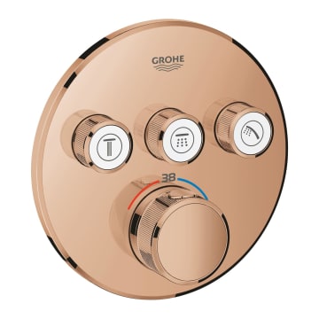 GROHE Grohtherm SmartControl Thermostat Fertigmontageset mit 3 Absperrventilen, runde Ausführung