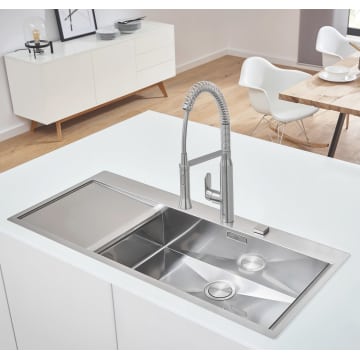 Grohe K1000 Flachenbundige Edelstahlspule 116 X 52 Cm Mit Abtropfflache Becken Rechts 31582sd0 Megabad