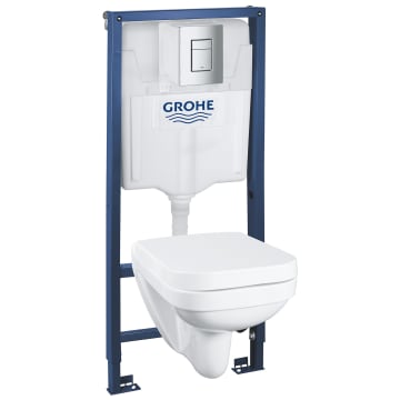 GROHE Rapid SL 4-in-1 Komplett-Set mit WC-Keramik, Drückerplatte, Installationssystem und Befestigung