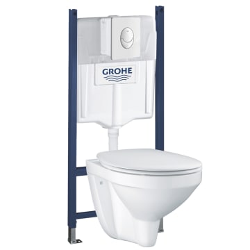 GROHE Rapid SL 4-in-1 complete set with WC ceramics, lever handle plate, installation system and fastening, 119473