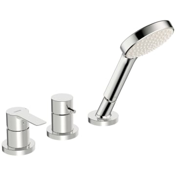 Hansa Hansaligna Fertigmontageset Wannen 3 Loch Armatur Rosette Rund 06439073 Megabad