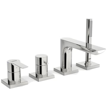 Hansa Hansaligna Fertigmontageset Wannen 4 Loch Armatur Rosette Eckig 06442093 Megabad