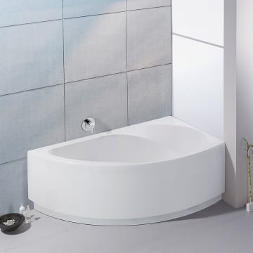 Hoesch Spectra Eck-Badewanne 170 x 100 cm rechte Ausführung mit 4 LED Scheinwerfern und angeformter Schürze