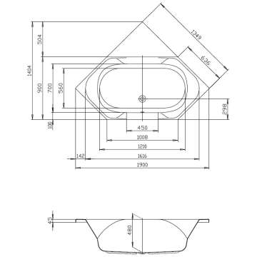 Hoesch Spectra Sechseck Badewanne 190 X 90 Cm 3652 Megabad