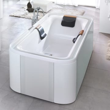 Hoesch Ergo+ Badewanne 207,5 x 107,5 cm freistehend mit Außenverkleidung