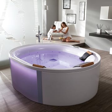Hoesch Ergo Oval Badewanne 200 X 160 Cm Mit Ergo Whirlsystem Led Rinnenbeleuchtung Und E Heizung 6442s 010305004 69090 697702 Megabad
