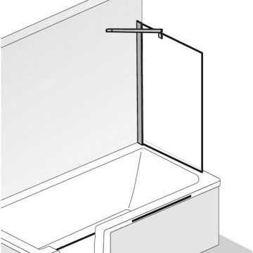 HSK Favorit Nova Seitenwand zu Badewannenaufsatz, Wandanschlag rechts